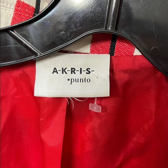 Akris Punto Red & White Check Blazer — Size 12 - Picture 5 of 7